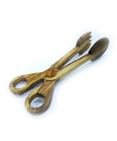 Nožnice na šalát ručne vyrezávaný z olivového dreva