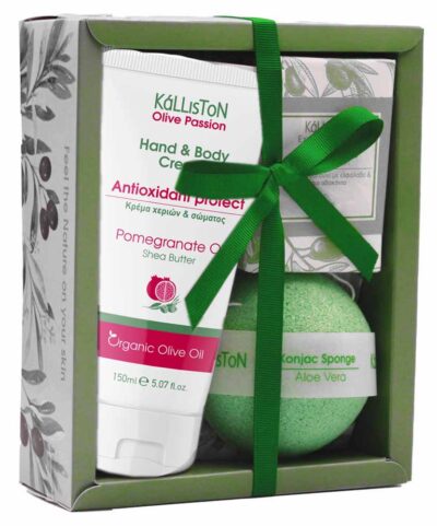 Darčekový set 3 - Krém na ruky s Granatové jablkooo & mydlo & špongia konja