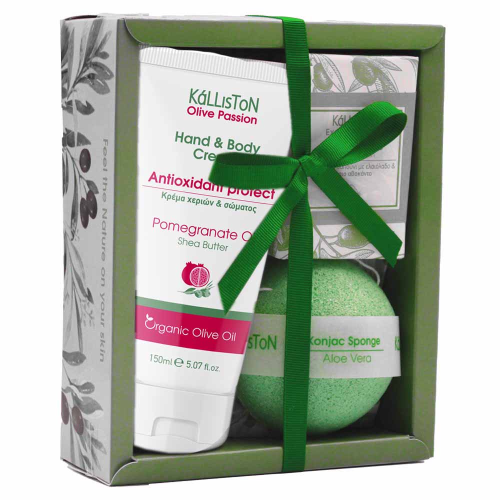 Darčekový set 3 - Krém na ruky s Granatové jablkooo & mydlo & špongia konja