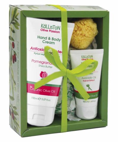 Darčekový set 3 - Krém na ruky s Granátovým jablkom & mydlo & špongia