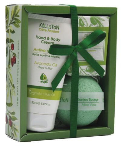 Darčekový set 3 - Krém na ruky s avokádom & mydlo & špongia konjac