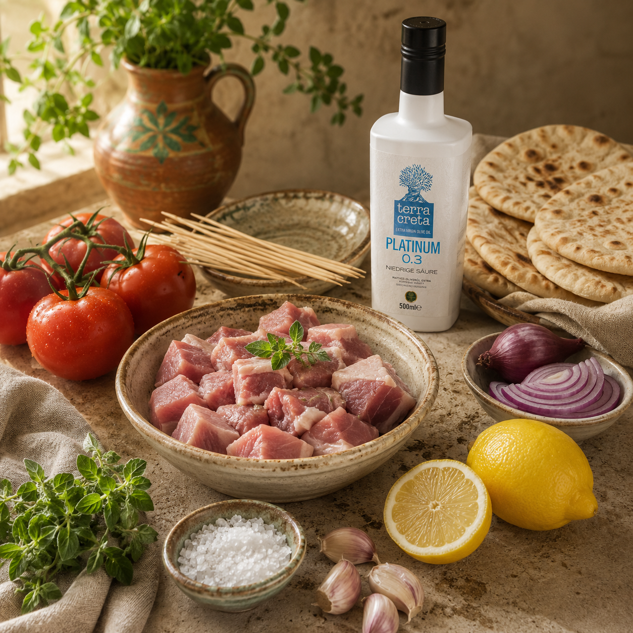 Krétske Souvlaki 36 Suroviny