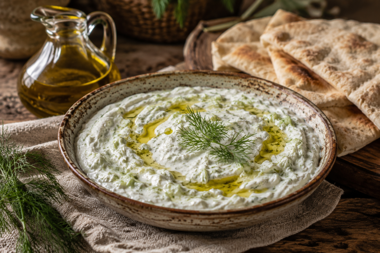 Krétske Tzatziki – grécky jogurtový dip s uhorkou a cesnakom