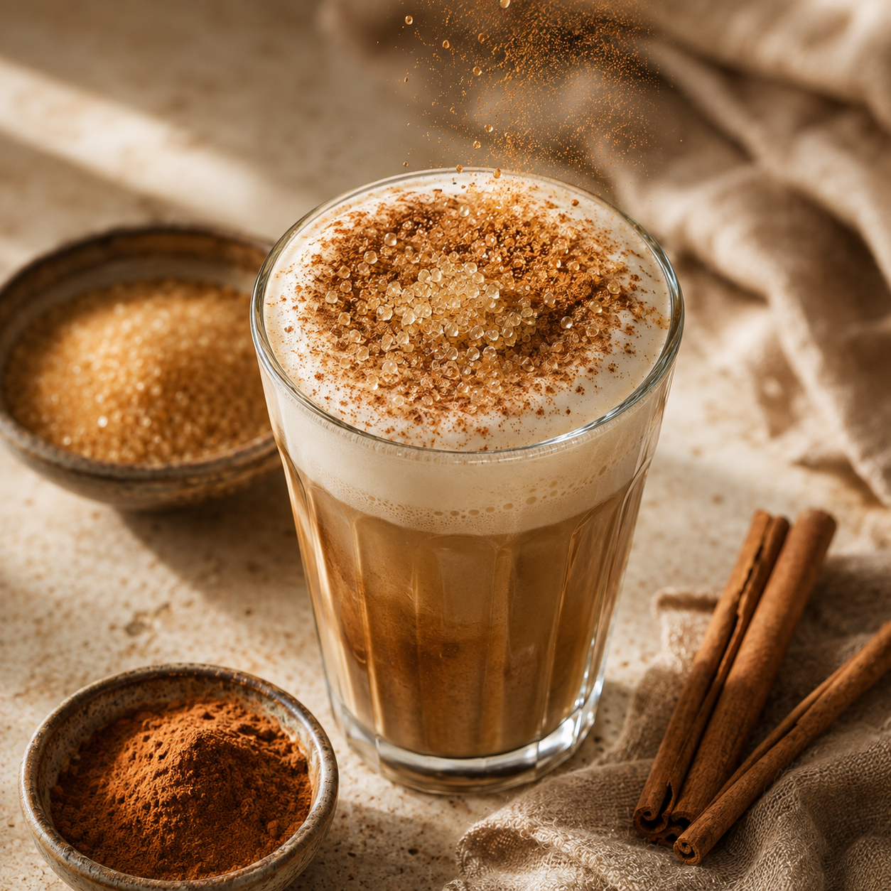 Krétske Freddo Cappuccino s hnedým cukrom a škoricou 38 Krétsky recept